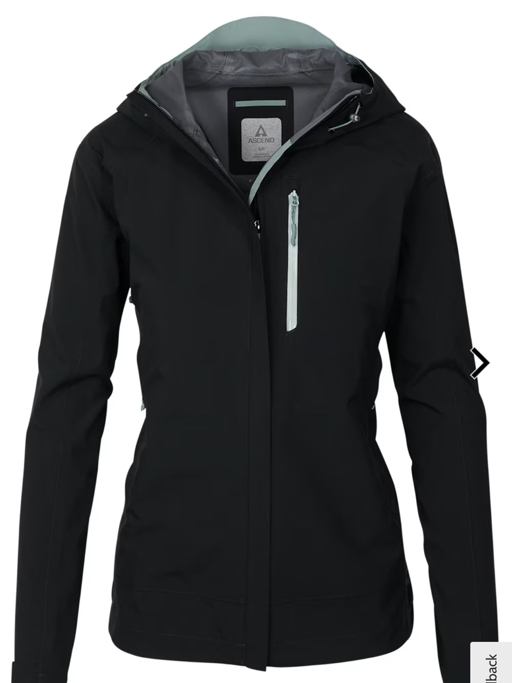 Ascend Women's Black Waterproof Hooded Jacket Size Small NWT retail $120
